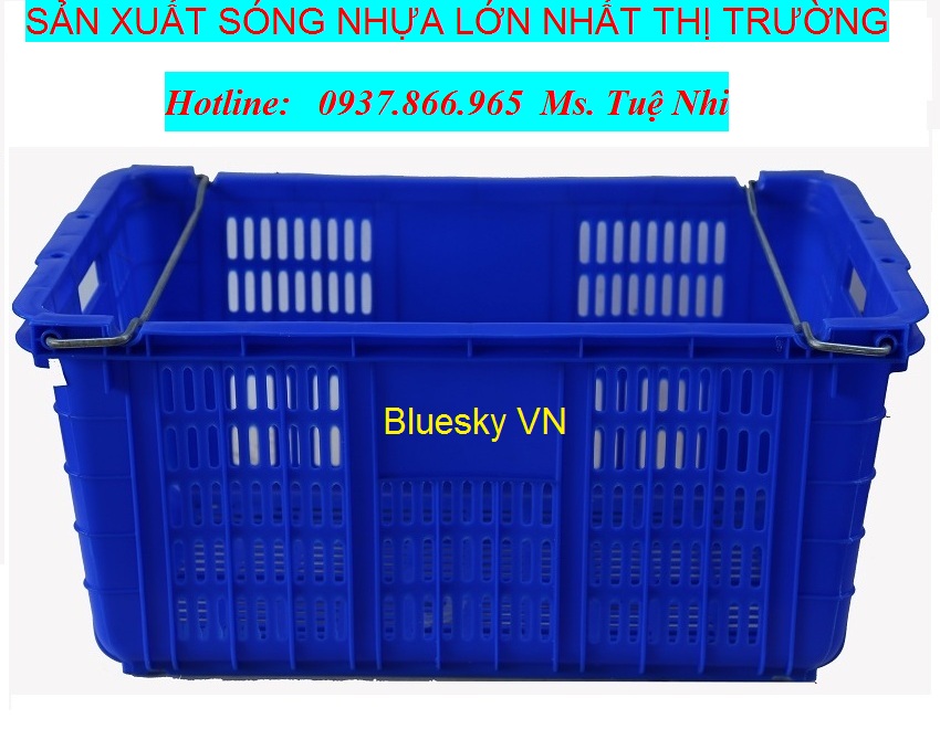 sọt nhựa quai sắt,rổn hựa đựng thanh long,sóng nhựa hở