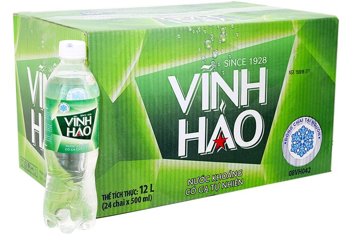 Nước khoáng Vĩnh Hảo Gas 500ml