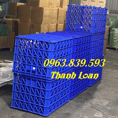 Sóng nhựa HS022 / Sóng nhựa hở 8 bánh xe đựng hàng công nghiệp