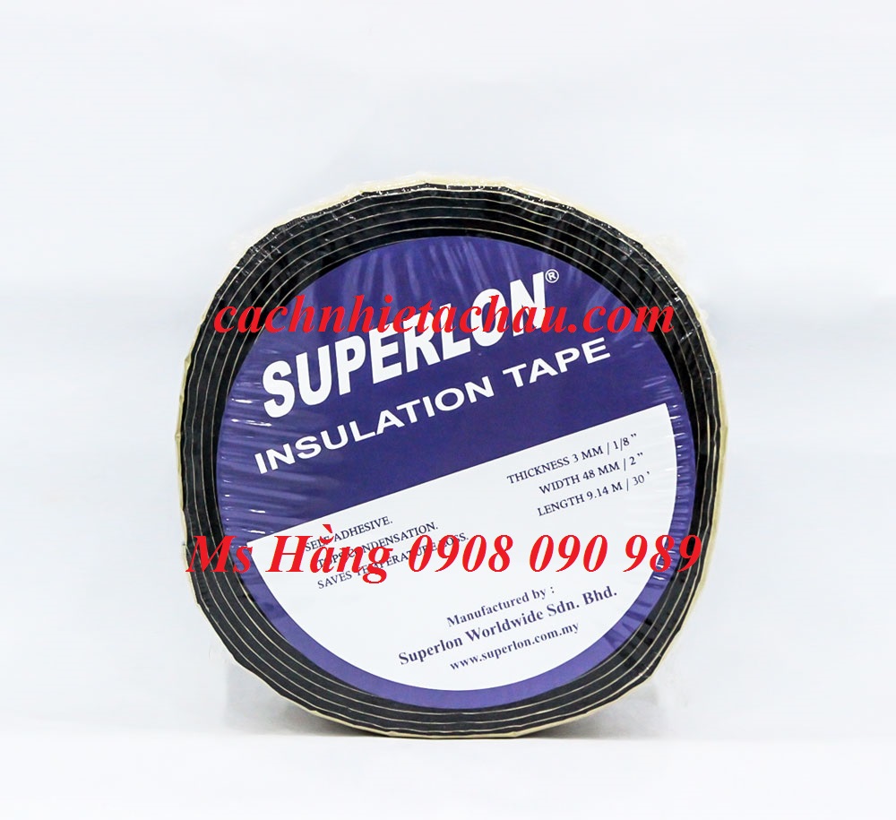 Roan cao su Superlon có keo dán cách nhiệt lạnh, thi công mối nối ống cao su