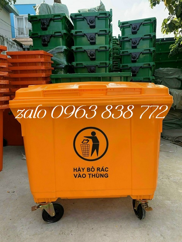  Thùng rác nhựa 660l - thùng rác ngoài trời giá rẻ