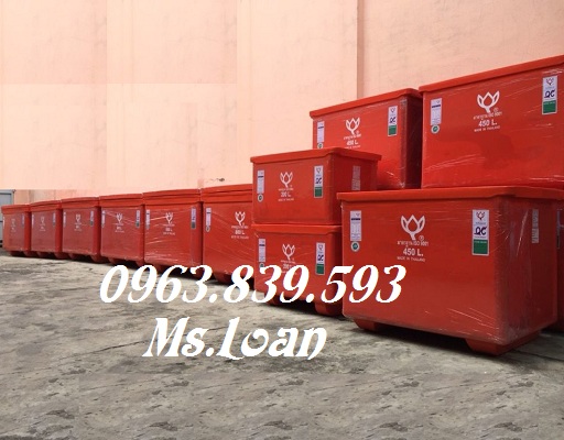 Thùng giữ lạnh 450lit có 2 chân nắp mở bản lề./ 0963.839.593 Ms.Loan