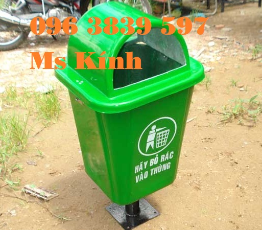 Thùng rác composite 55 lít chân sắt bền đẹp giá rẻ - 096 3839 597 Ms Kính