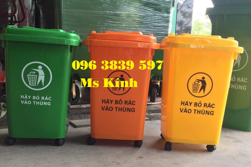 Thùng rác gia đình 60 lít, thùng rác nhựa 60l giá rẻ - 096 3839 597 Ms Kính