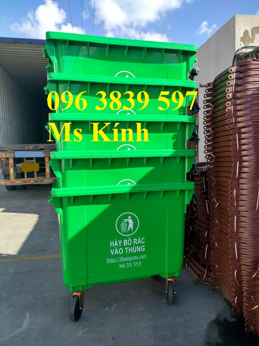 Xe gom rác 660l, thùng rác nhựa 660l giá rẻ toàn quốc - lh 096 3839 597 Ms Kính