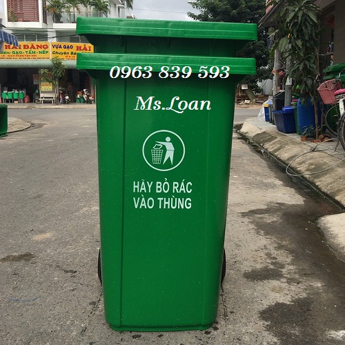 Thùng rác công cộng 240L màu xanh lá / Lh 0963.839.593 Ms.Loan