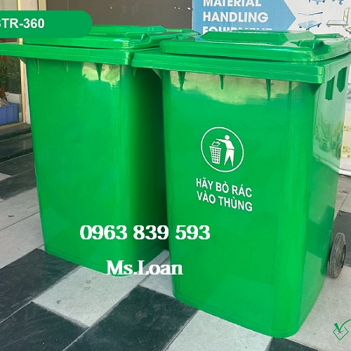 Thùng rác nhựa 360L đựng rác khu công nghiệp / 0963 839 593 Ms.Loan