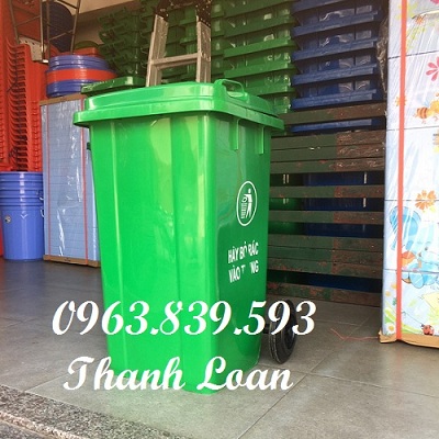 Thùng rác nhựa HDPE 100L có 02 bánh xe