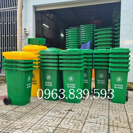 Thùng rác công nghiệp 240L nhựa HDPE, thùng rác rẻ.