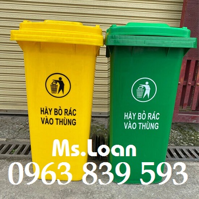 Thùng rác nhựa 120L có bánh xe