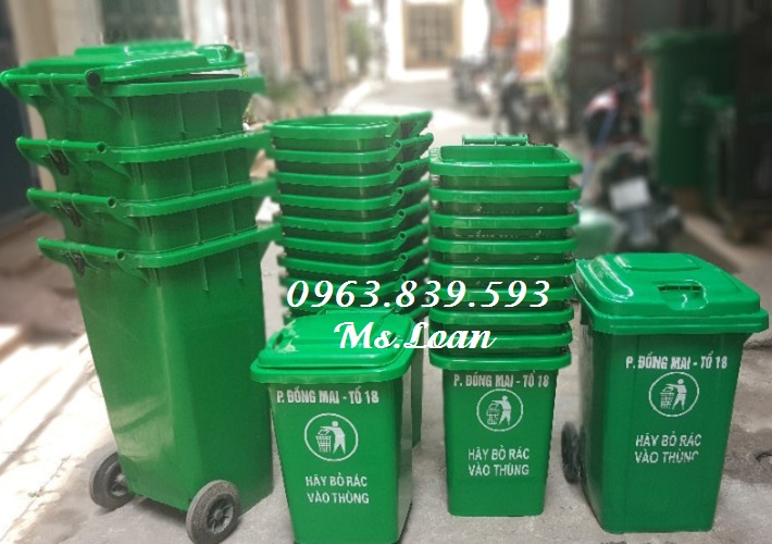 Xe gom rác thải tại nguồn, thùng rác công nghiệp dung tích 60L đến 1000L./ 0963.839.593 Ms.Loan