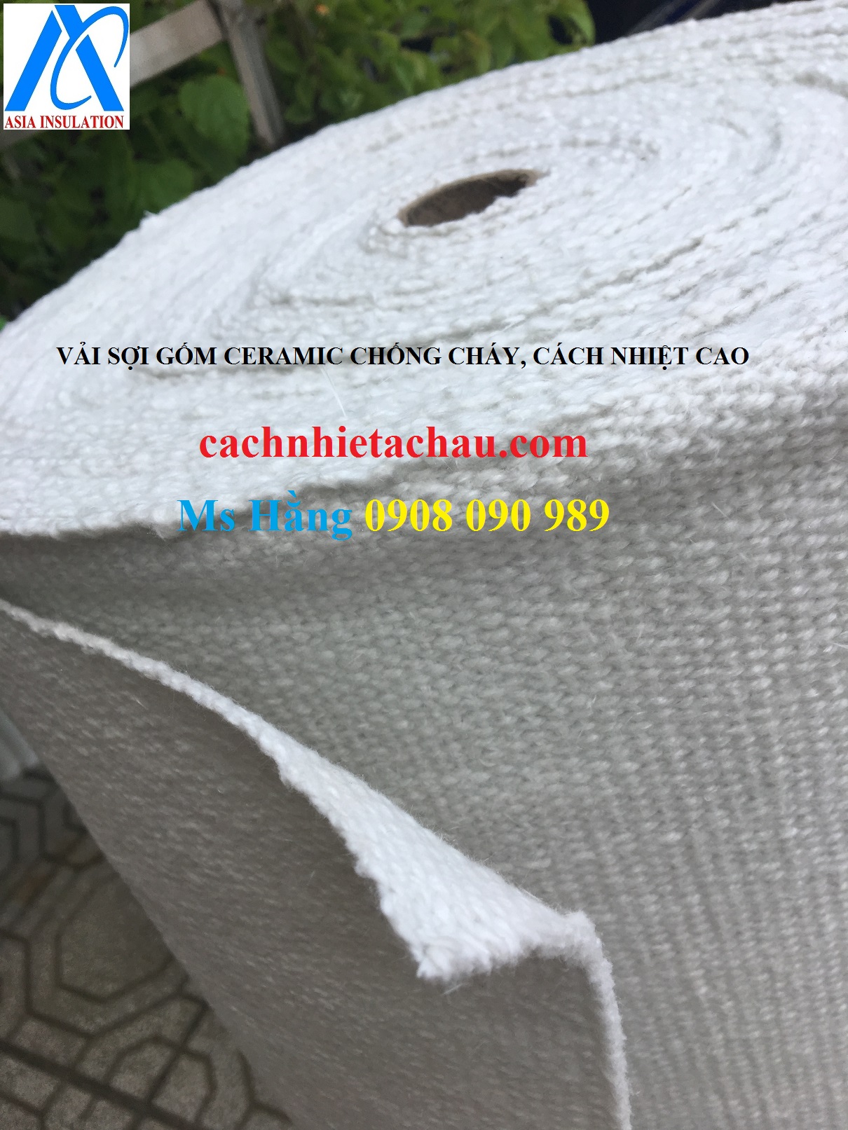 Vải gốm sứ Ceramic cách nhiệt, phủ chống cháy, có sợi thép mỏng