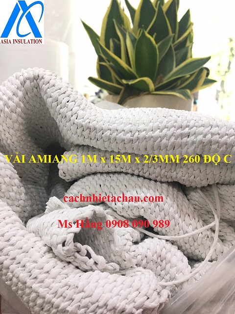 Vải bố Amiang cách nhiệt, chống cháy tia hàn, chịu nhiệt 260 độ C